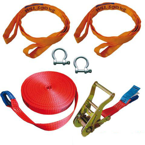 Slackline Guide Set 35mm 6-teilig, 15m